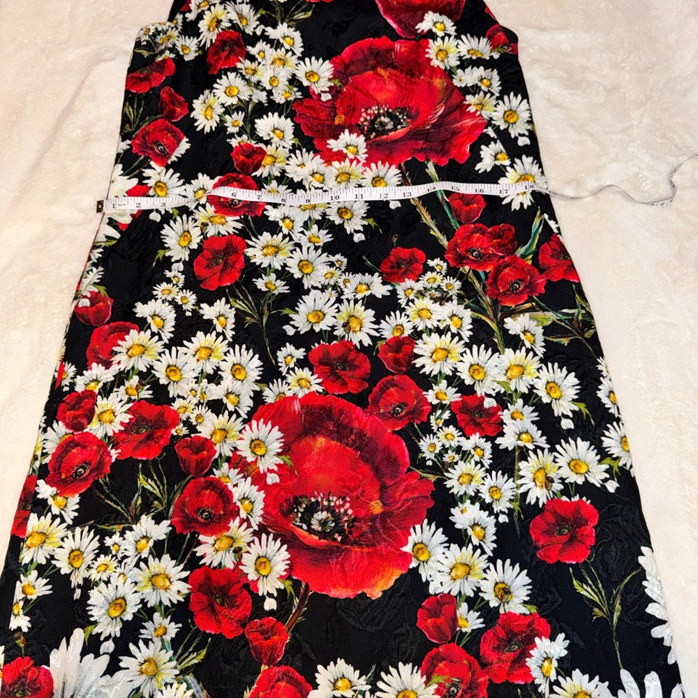 Dolce & Gabbana Black Dress with Red and White Floral Design - Picture 10 of 17